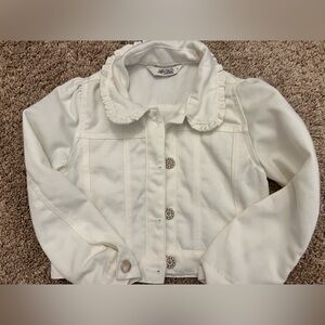 Girls White Denim Jacket
